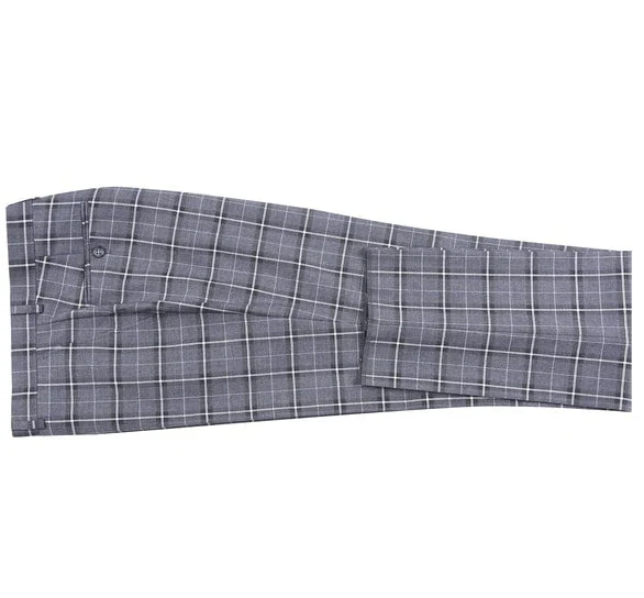 Renoir Clothing - Renoir Suit - Renoir Fashion - Stretch Performance 2-button Classic Fit Grey and White Check Renoir Suit - Image 11
