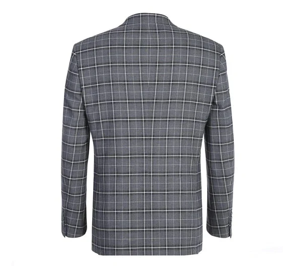 Renoir Clothing - Renoir Suit - Renoir Fashion - Stretch Performance 2-button Classic Fit Grey and White Check Renoir Suit - Image 3