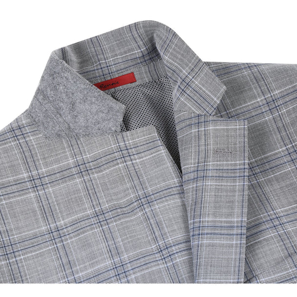 Renoir Clothing - Renoir Suit - Renoir Fashion - Stretch Performance 2-button Classic Fit Grey Check Renoir Suit - Image 6