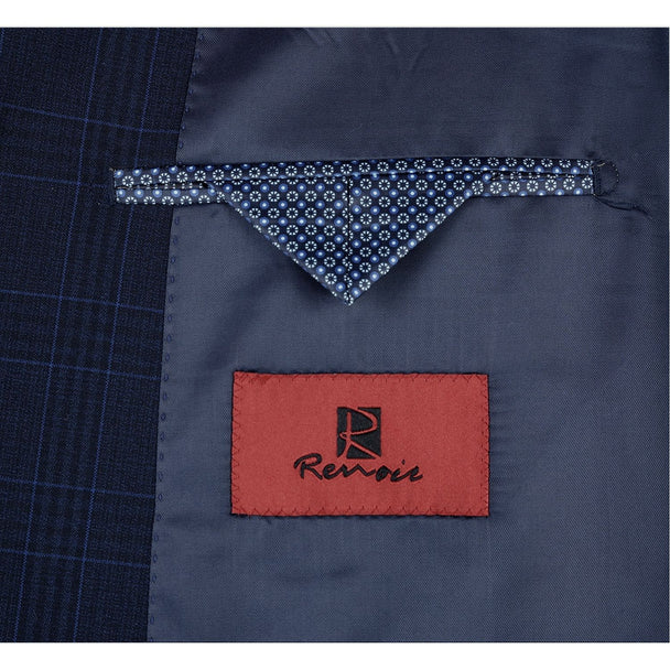 Renoir Clothing - Renoir Suit - Renoir Fashion - Stretch Performance 2-button Classic Fit Navy Check Renoir Suit - Image 10