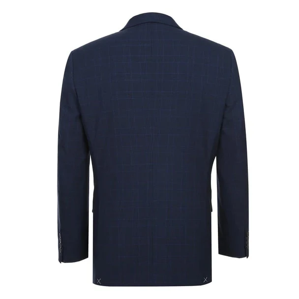 Renoir Clothing - Renoir Suit - Renoir Fashion - Stretch Performance 2-button Classic Fit Navy Check Renoir Suit - Image 3