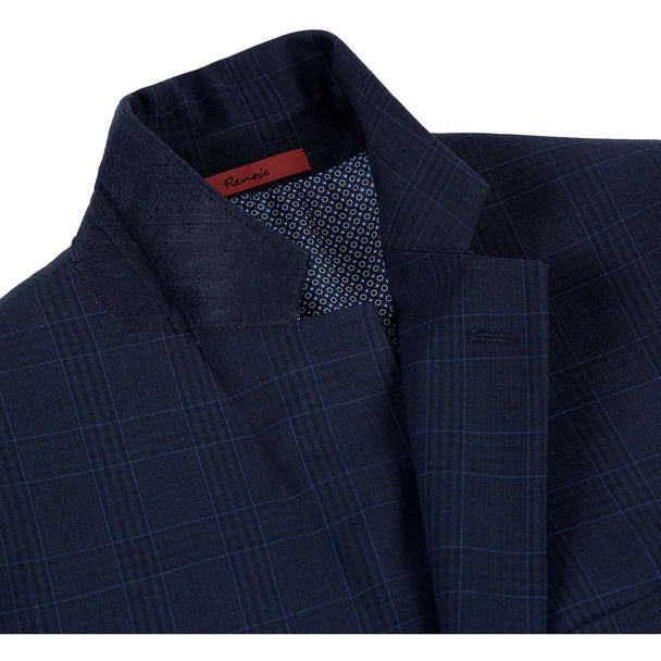 Renoir Clothing - Renoir Suit - Renoir Fashion - Stretch Performance 2-button Classic Fit Navy Check Renoir Suit - Image 7