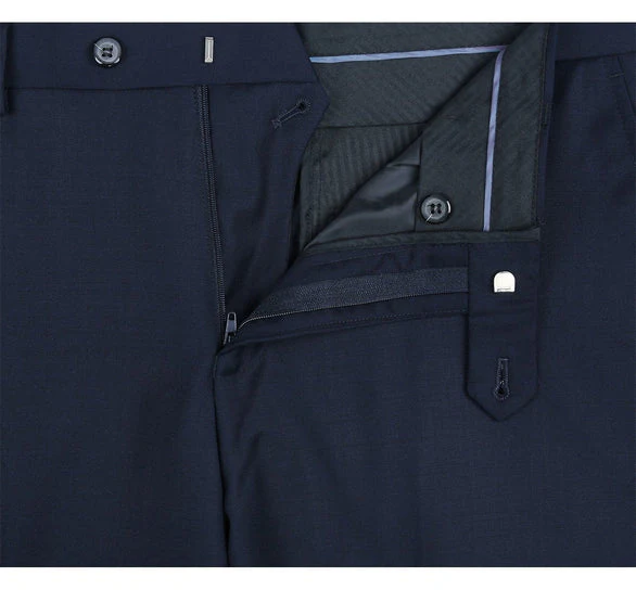 Renoir Clothing - Renoir Suit - Renoir Fashion - Super 140s Wool Two Button Classic Fit Navy Renoir Suit - Image 4