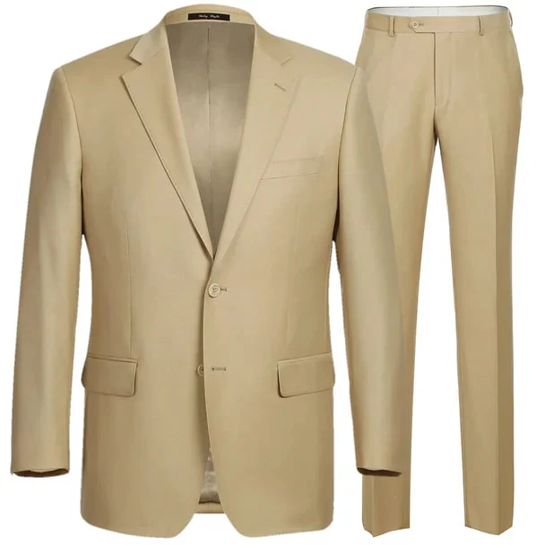 Renoir Clothing - Renoir Suit - Renoir Fashion - Super 140s Wool Two Button Slim Fit Tan Renoir Suit - Image 2