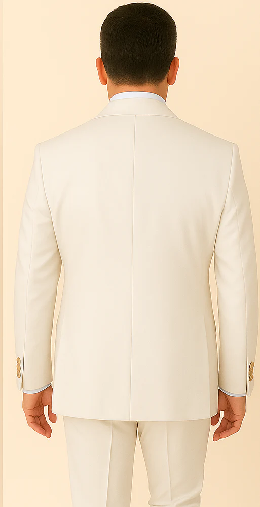Rossi Man BOND RM1770 Slim Fit 3-Piece White Suit – 1-Button Peak Lapel, Stylish Men’s Formalwear - Image 2