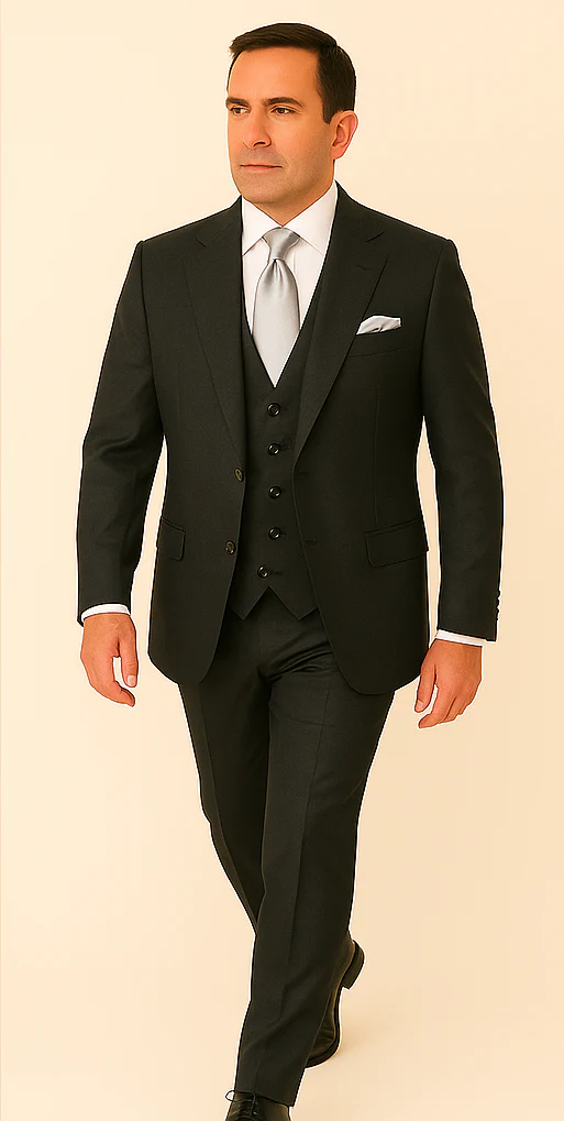 Rossi Man BOND RM1779 Slim Fit 3-Piece Black Suit – Tailored Formalwear for Men - Image 4