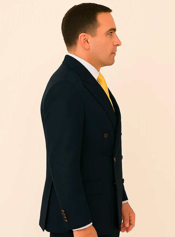 Rossi Man Double-Breasted 2-on-6 Suit – Elegant Men's Formalwear with Flat Front Trousers - Image 3