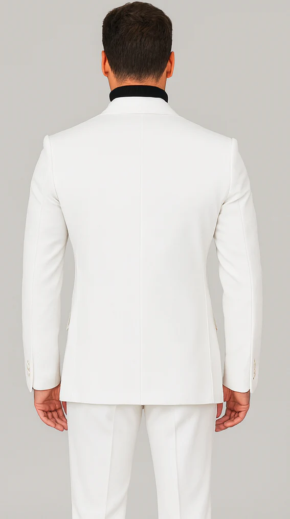 Rossi Man DUKE RM1762 Slim Fit 3-Piece White Suit – Modern Tailored Formalwear for Men - Image 2