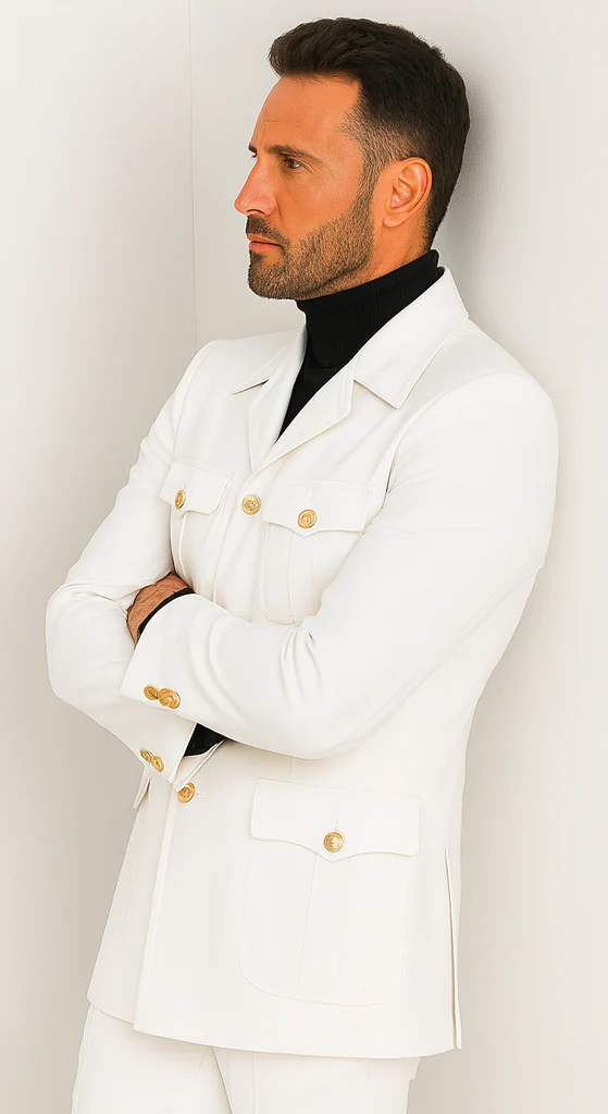 Rossi Man DUKE RM1762 Slim Fit 3-Piece White Suit – Modern Tailored Formalwear for Men - Image 4