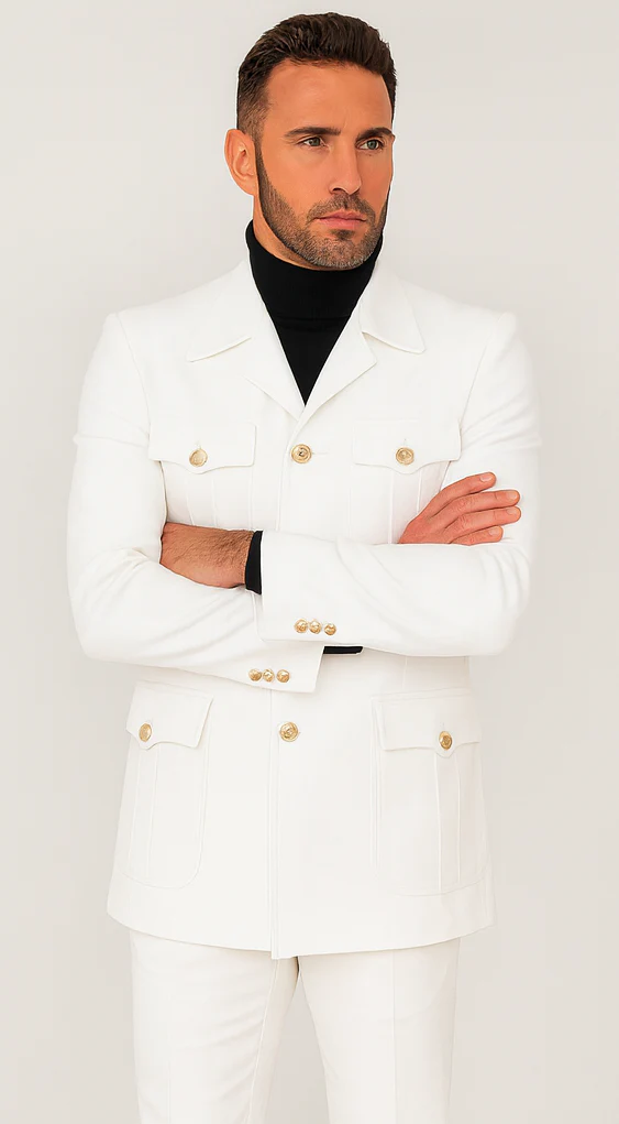 Rossi Man DUKE RM1762 Slim Fit 3-Piece White Suit – Modern Tailored Formalwear for Men - Image 5