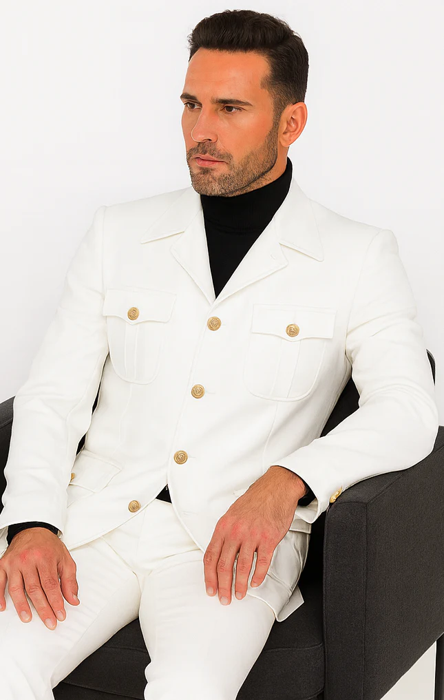 Rossi Man DUKE RM1762 Slim Fit 3-Piece White Suit – Modern Tailored Formalwear for Men - Image 8