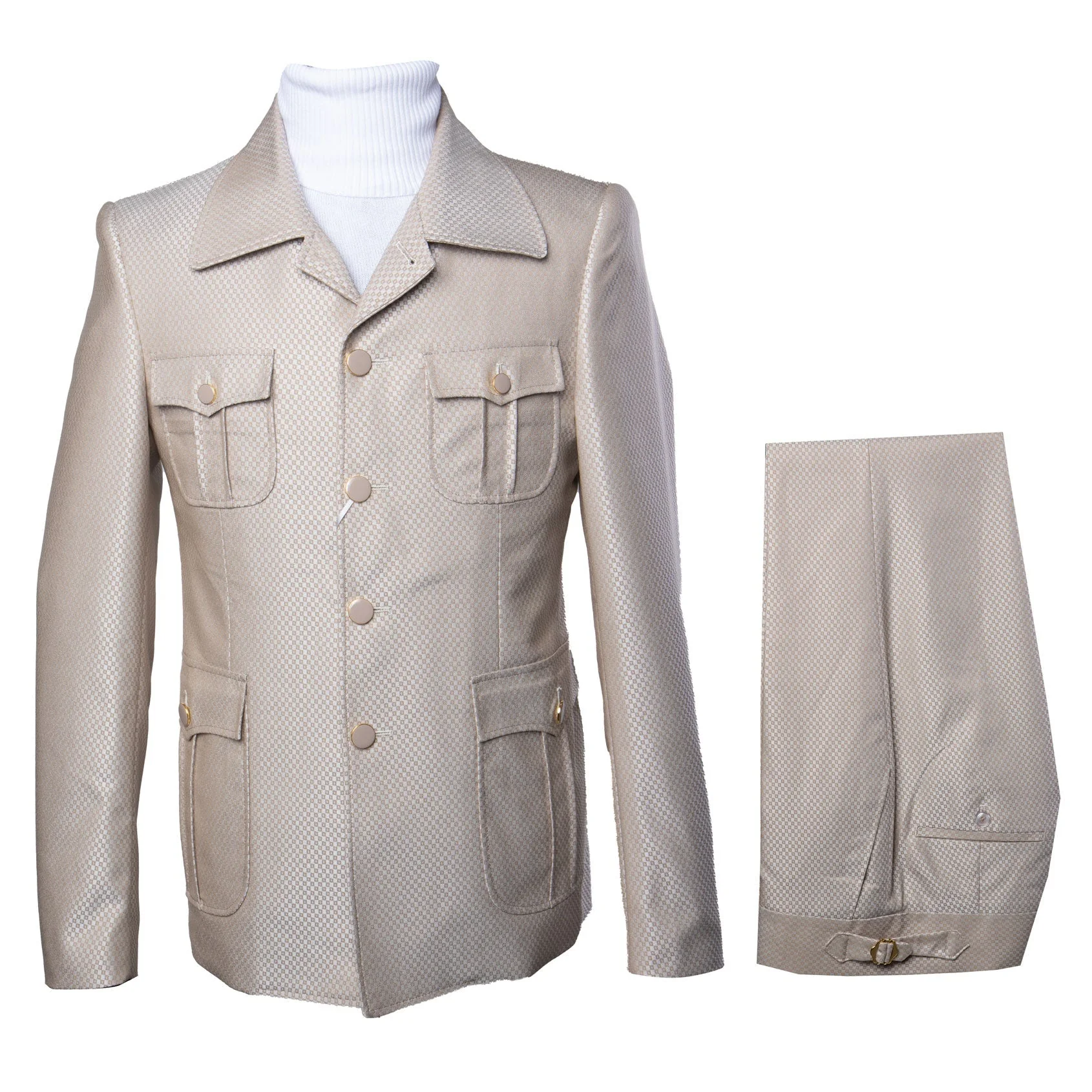 Rossi Man DUKE RM1766 Slim Fit 3-Piece Suit for Men – Modern Cream Off-White Formalwear - Image 9