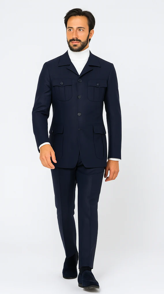 Rossi Man DUKE RM1768 Slim Fit 3-Piece Navy Suit – Modern Formalwear for Men - Image 8