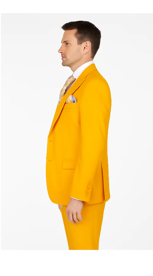 Rossi Man ELI RM103 – Modern Fit 3-Piece Men’s Suit in Bold Yellow - Image 3