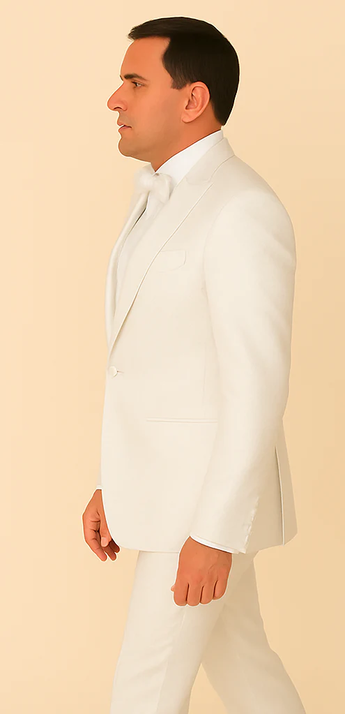 Rossi Man FORD RM1911 – Slim Fit White 3-Piece Suit for Men | Elegant Modern Formalwear - Image 3