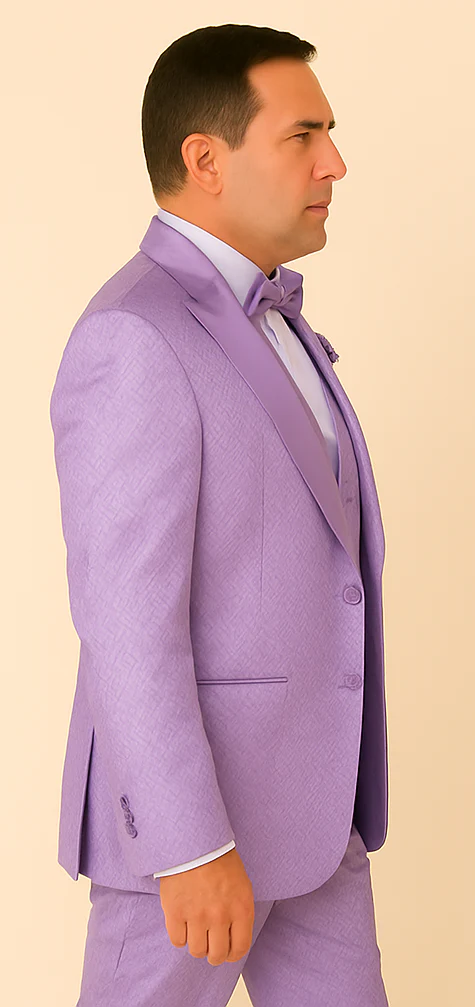 Rossi Man FORD RM1914 – Men's 3-Piece Slim Fit Suit in Purple | Timeless Modern Formalwear - Image 2