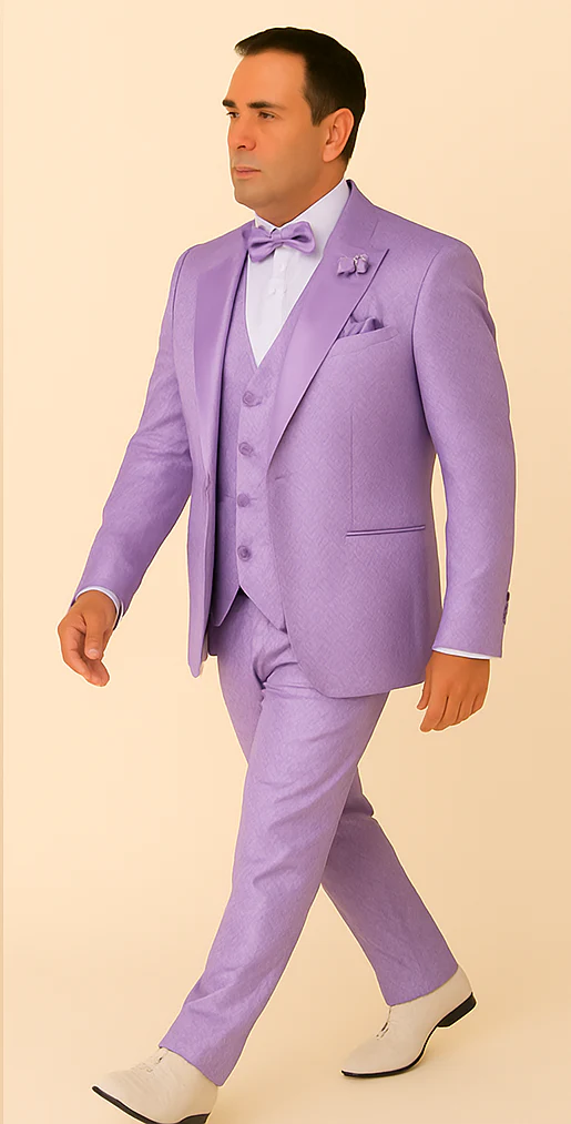 Rossi Man FORD RM1914 – Men's 3-Piece Slim Fit Suit in Purple | Timeless Modern Formalwear - Image 3