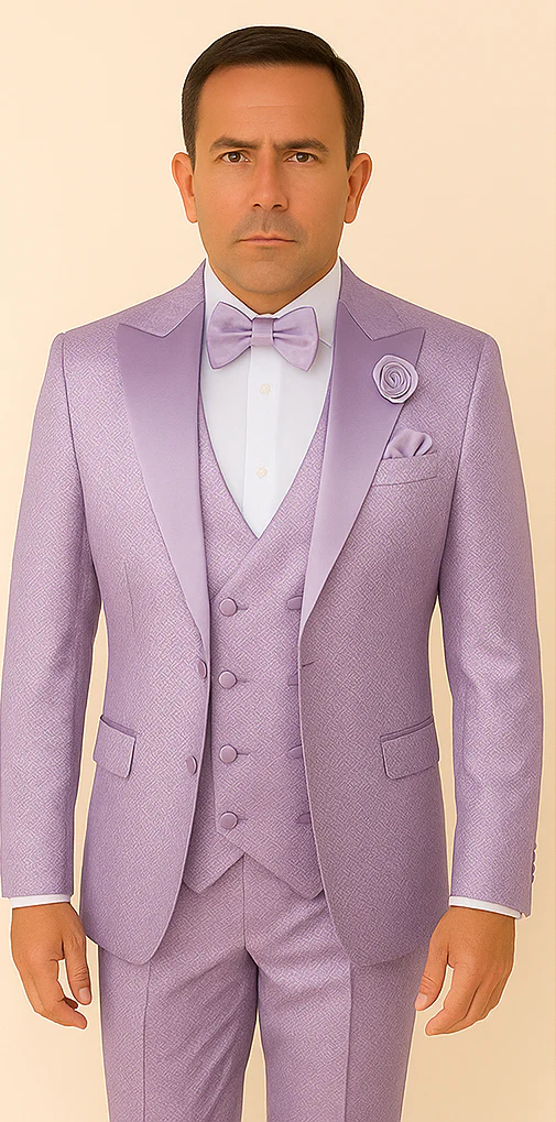 Rossi Man FORD RM1914 – Men's 3-Piece Slim Fit Suit in Purple | Timeless Modern Formalwear - Image 5