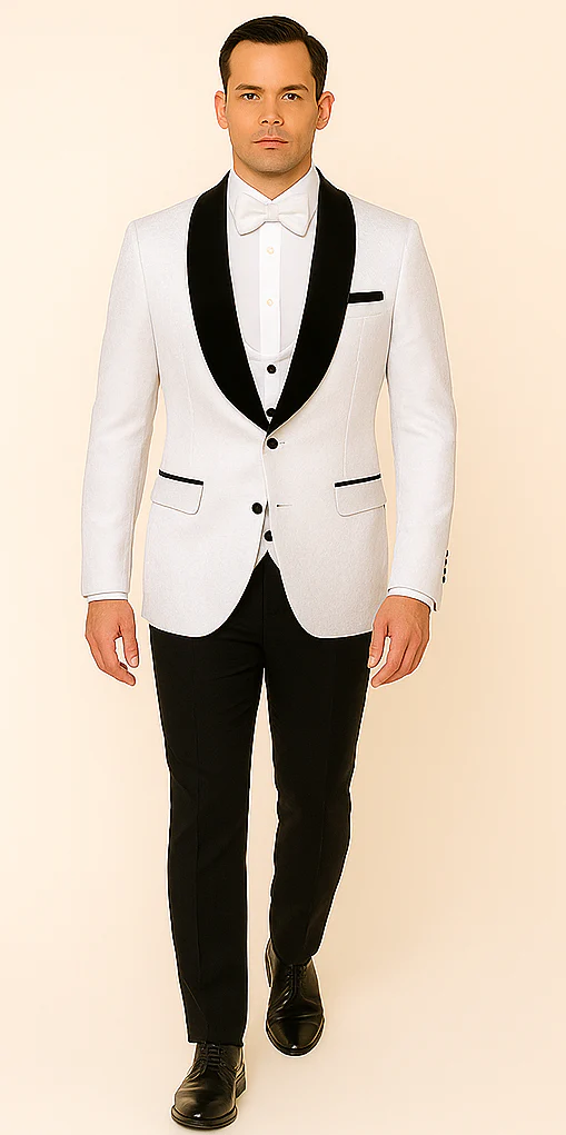 Rossi Man RM1444 – Slim Fit Smoking Style 3-Piece Formal Tuxedo for Men - Image 3