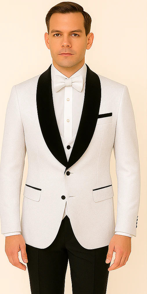 Rossi Man RM1444 – Slim Fit Smoking Style 3-Piece Formal Tuxedo for Men - Image 5
