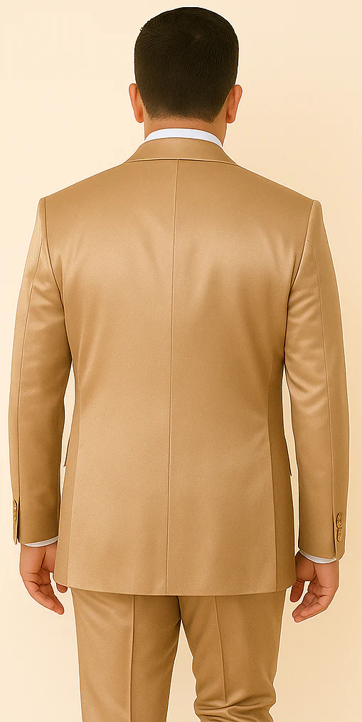 Rossi Man LEO RM1605 – Men's Gold Slim Fit 3-Piece Suit | Elegant Modern Formalwear - Image 2