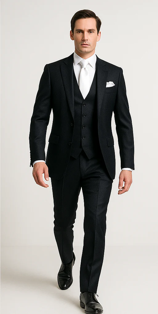 Rossi Man MAX RM1712 Slim Fit 3-Piece Suit – Stylish Black Formalwear for Men - Image 2