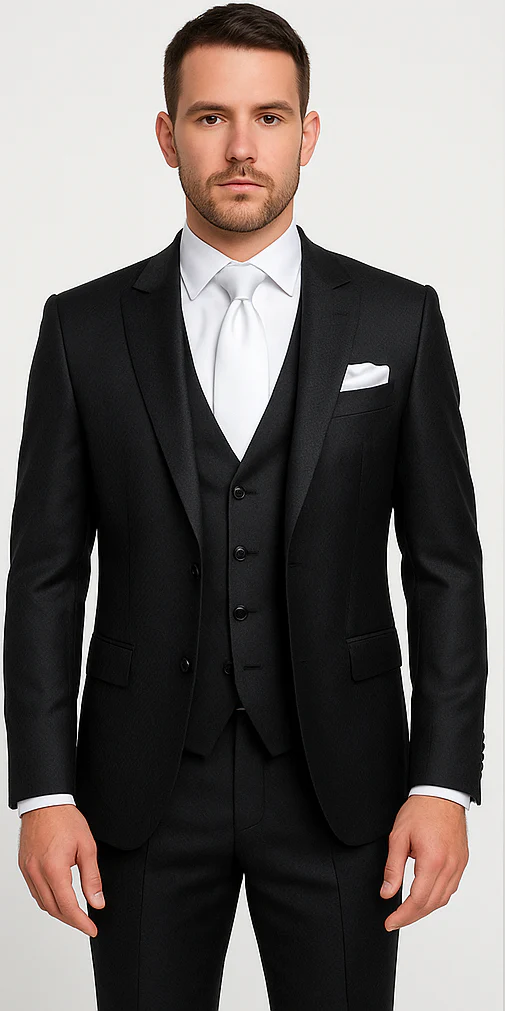Rossi Man MAX RM1712 Slim Fit 3-Piece Suit – Stylish Black Formalwear for Men - Image 5
