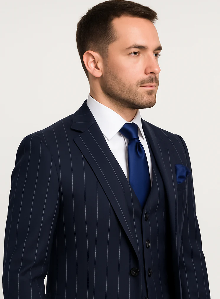 Rossi Man MAX RM1725 Slim Fit 3-Piece Suit – Modern & Stylish Navy Suit for Men - Image 2