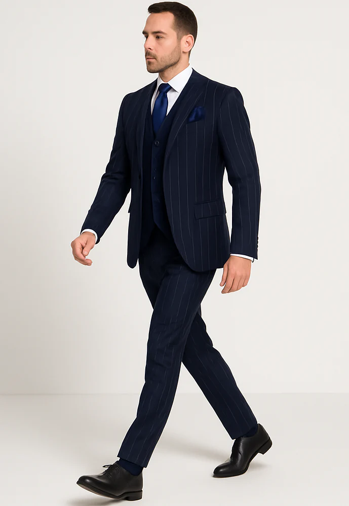 Rossi Man MAX RM1725 Slim Fit 3-Piece Suit – Modern & Stylish Navy Suit for Men - Image 4
