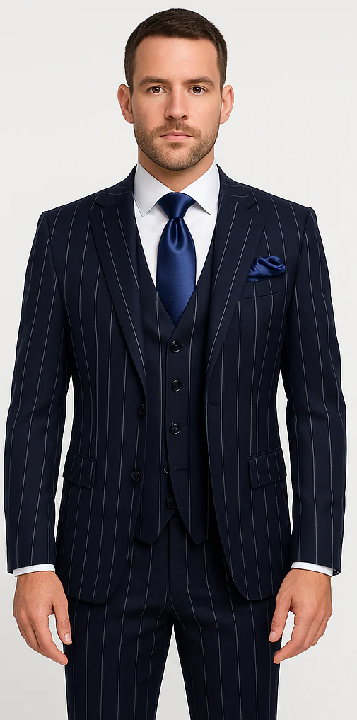 Rossi Man MAX RM1725 Slim Fit 3-Piece Suit – Modern & Stylish Navy Suit for Men - Image 5