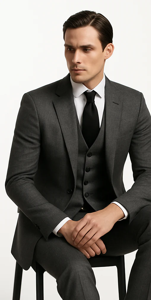 Rossi Man MAX RM1784 Slim Fit 3-Piece Suit – Stylish Grey Formal Suit for Men - Image 3