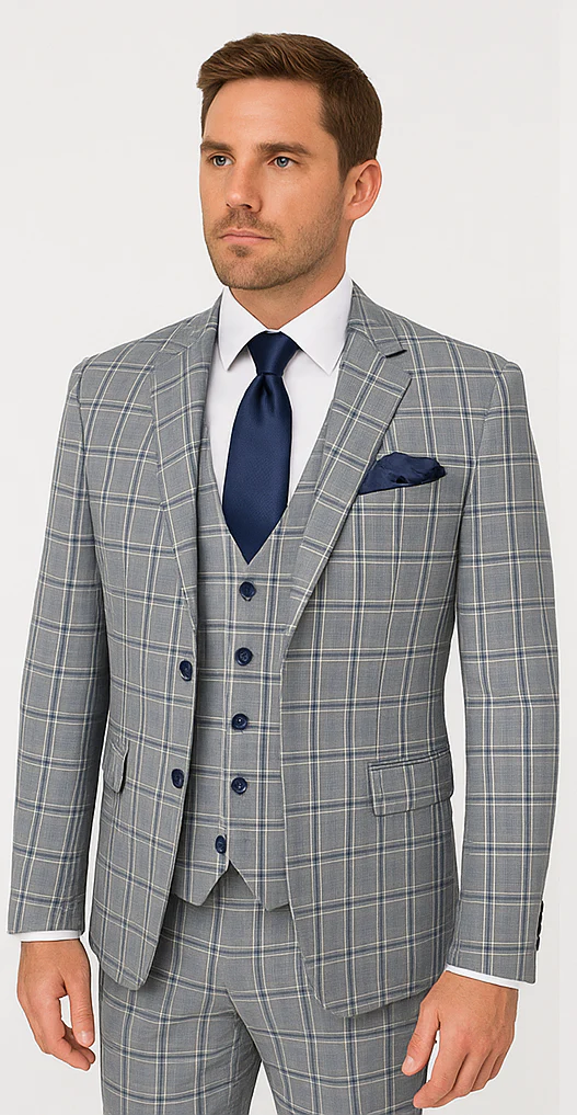 Rossi Man MAX RM1820 Slim Fit 3-Piece Suit – Modern Formal Suit for Men - Image 5