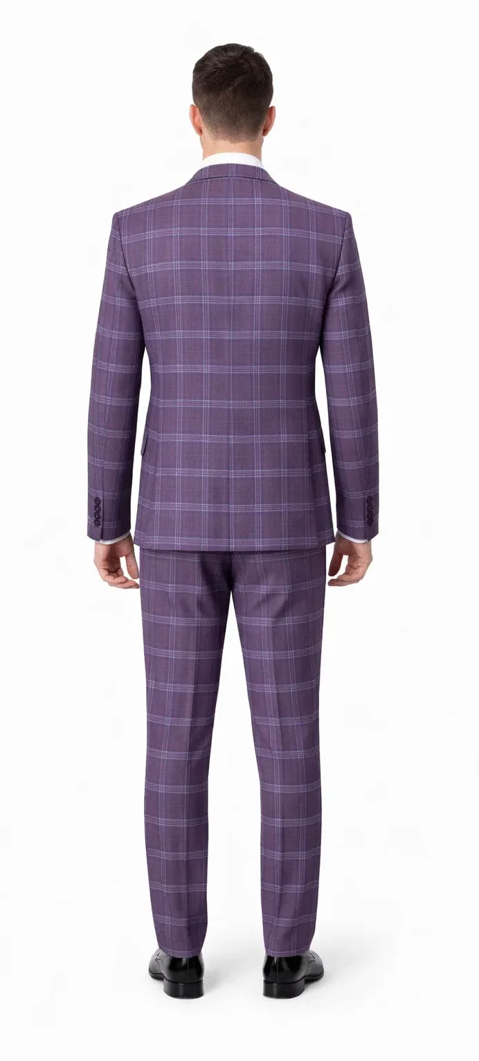 Rossi Man MAX RM1834 Slim Fit 3-Piece Suit – Elegant Purple Formalwear for Men - Image 2