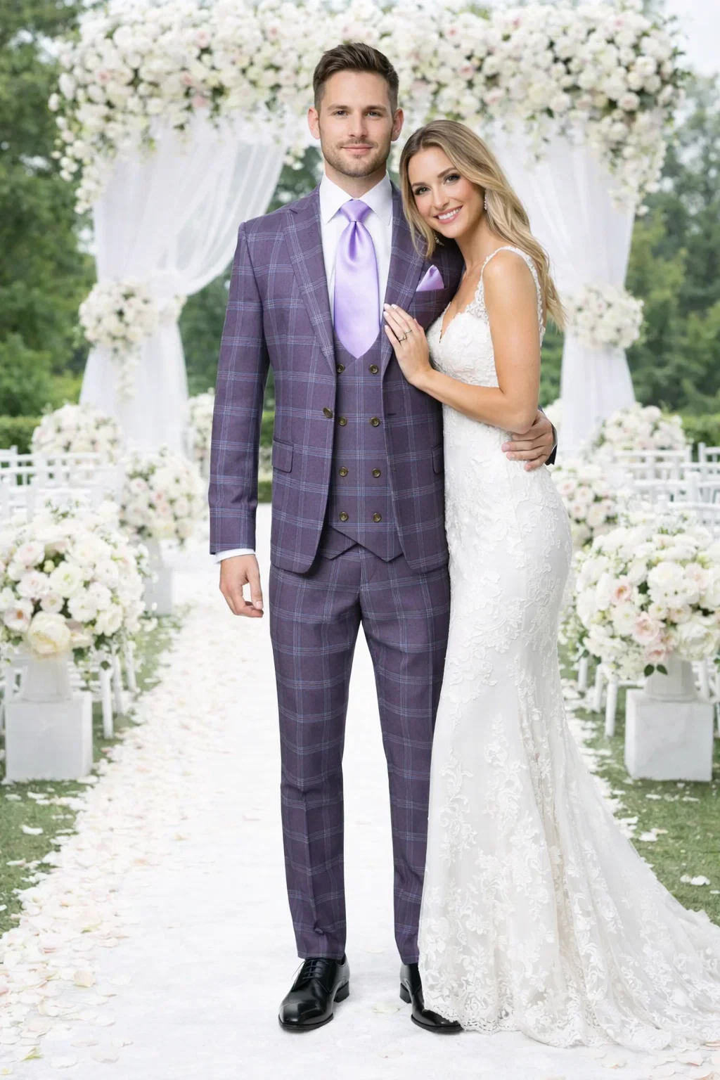 Rossi Man MAX RM1834 Slim Fit 3-Piece Suit – Elegant Purple Formalwear for Men - Image 7