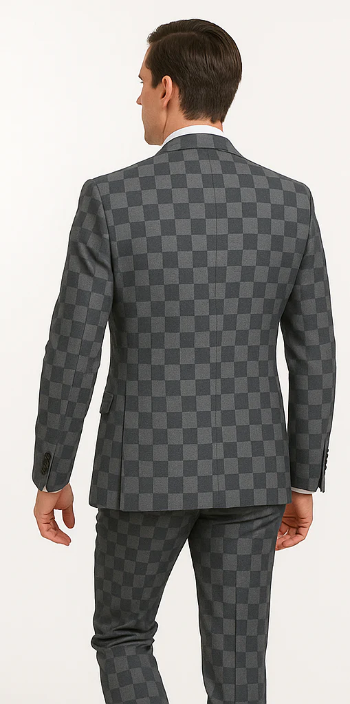 Rossi Man MAX RM1836 Slim Fit 3-Piece Grey Suit – Tailored Formal Suit for Men - Image 2