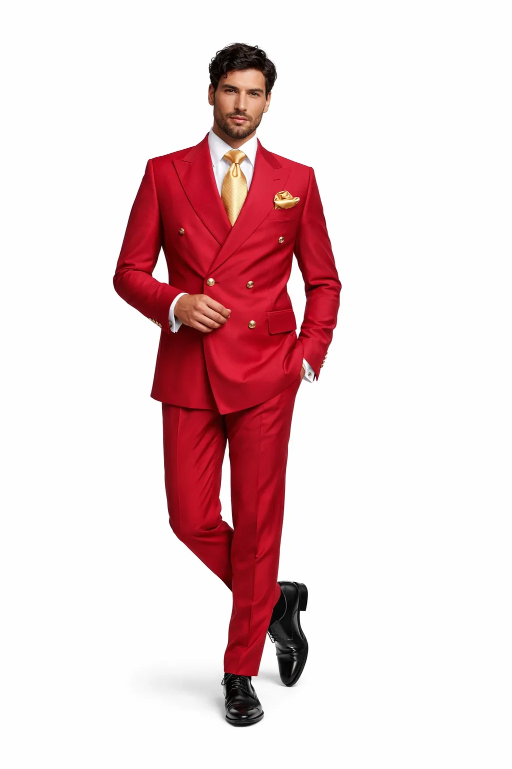 Rossi Man MILANO RM1191 – Slim Fit Red 3-Piece Suit for Men | Stylish Modern Formalwear - Image 2