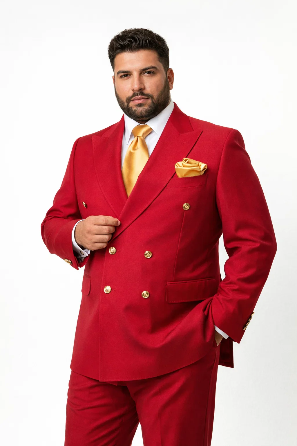 Rossi Man MILANO RM1191 – Slim Fit Red 3-Piece Suit for Men | Stylish Modern Formalwear - Image 3