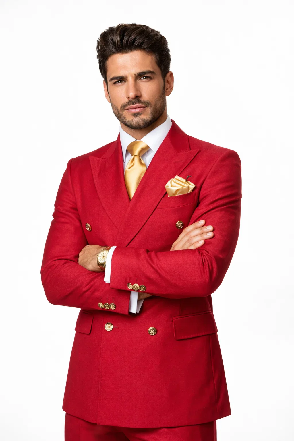 Rossi Man MILANO RM1191 – Slim Fit Red 3-Piece Suit for Men | Stylish Modern Formalwear - Image 5