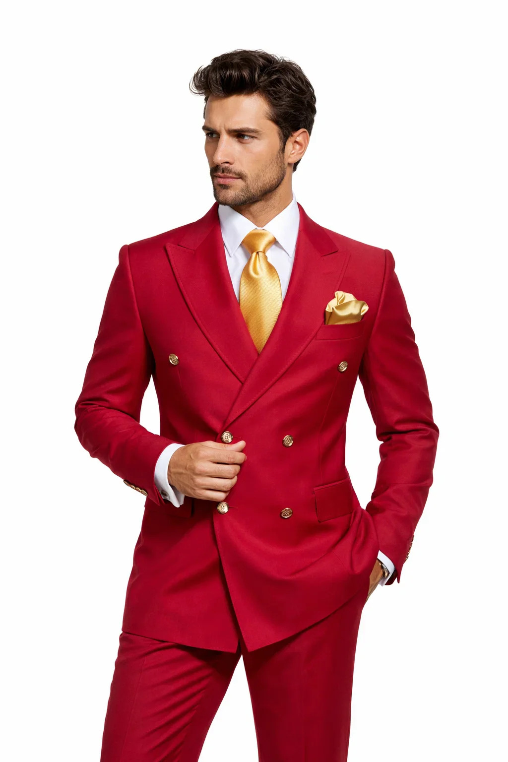 Rossi Man MILANO RM1191 – Slim Fit Red 3-Piece Suit for Men | Stylish Modern Formalwear - Image 6