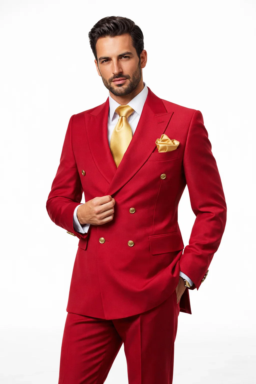 Rossi Man MILANO RM1191 – Slim Fit Red 3-Piece Suit for Men | Stylish Modern Formalwear - Image 7