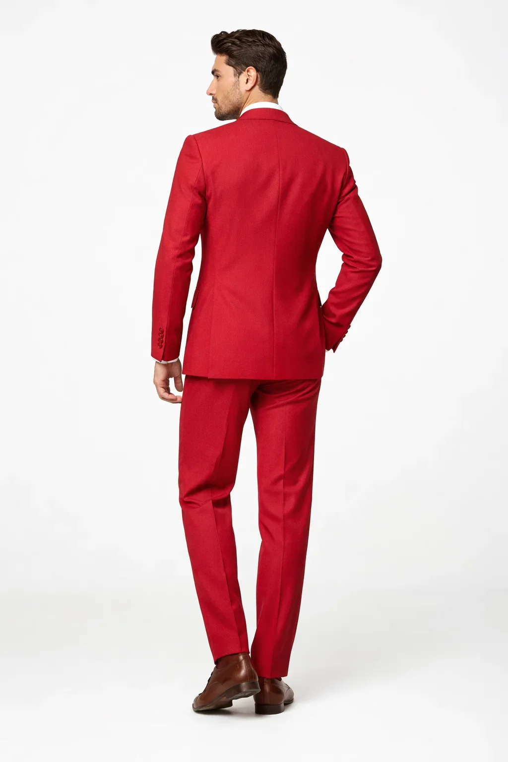 Rossi Man MILANO RM1191 – Slim Fit Red 3-Piece Suit for Men | Stylish Modern Formalwear - Image 8