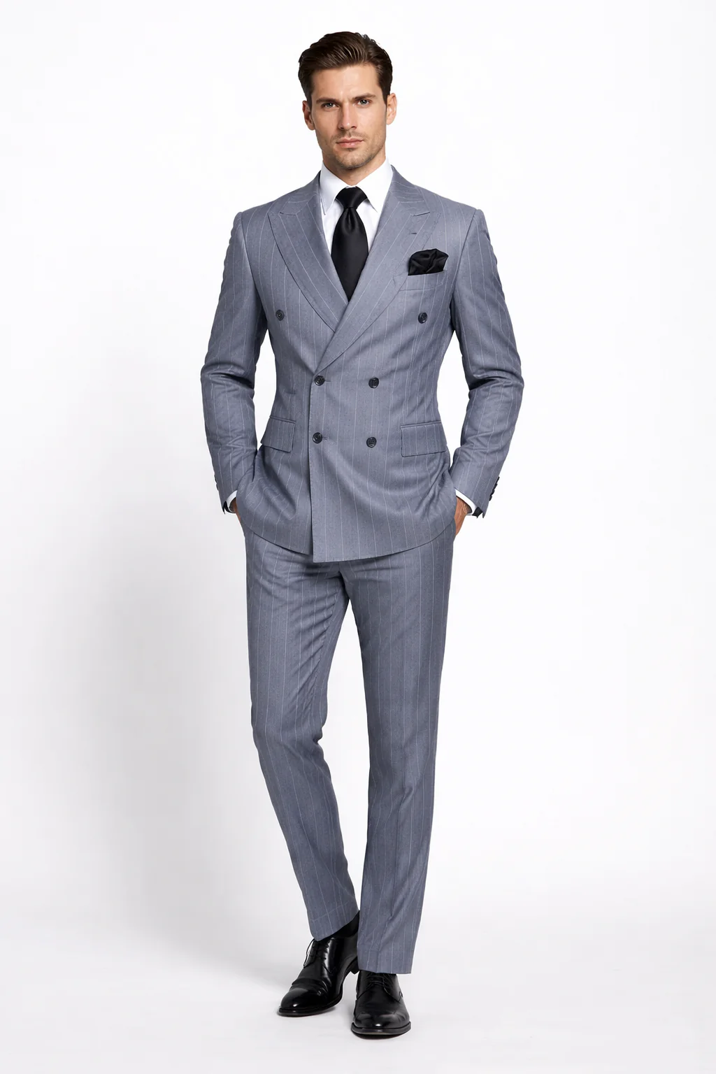 Rossi Man Milano RM1726 – Men's Double-Breasted 2-Piece Suit | Stylish Formal