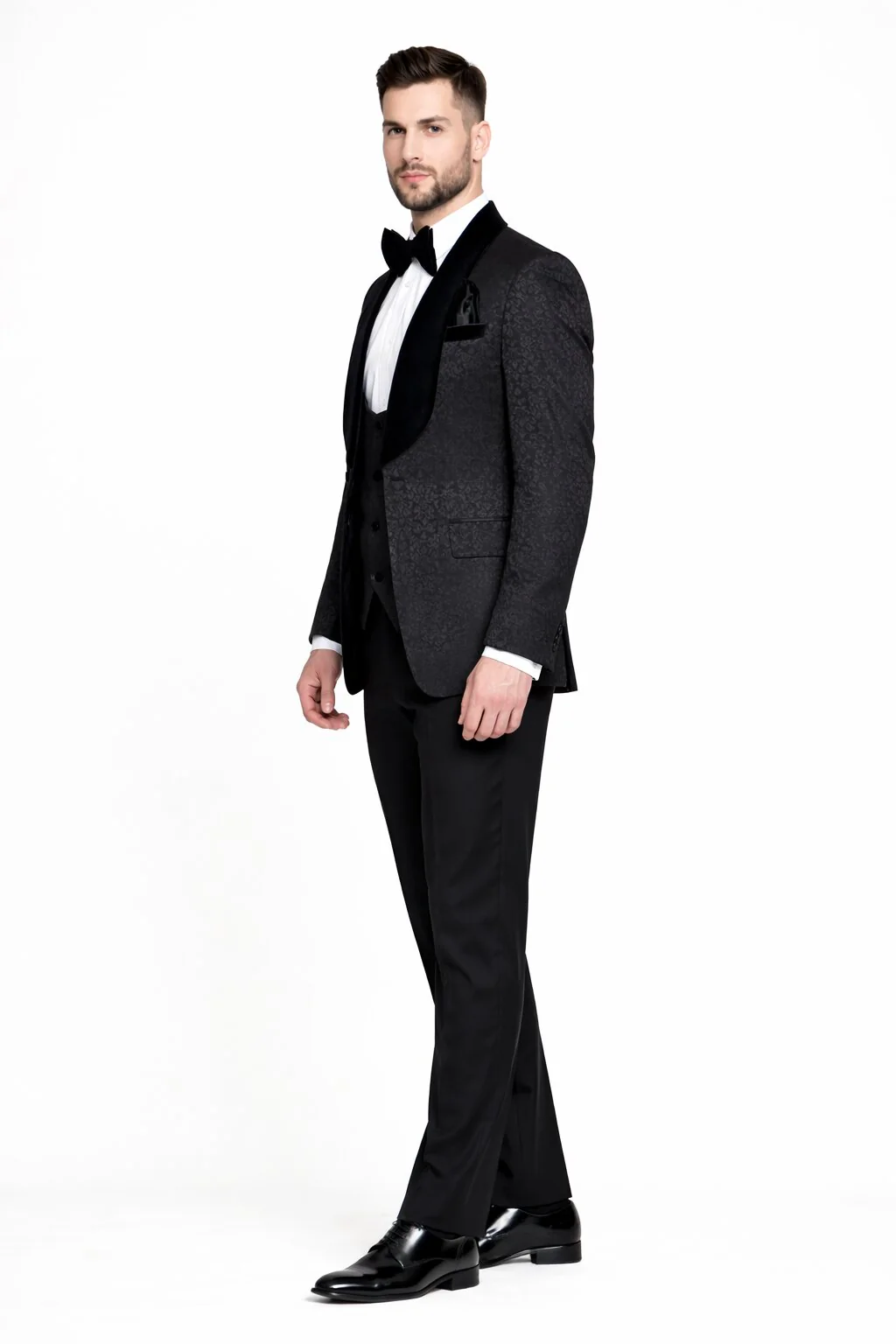 Rossi Man RM1446 – Classic 3-Piece Smoking Style Tuxedo Suit for Men - Image 3