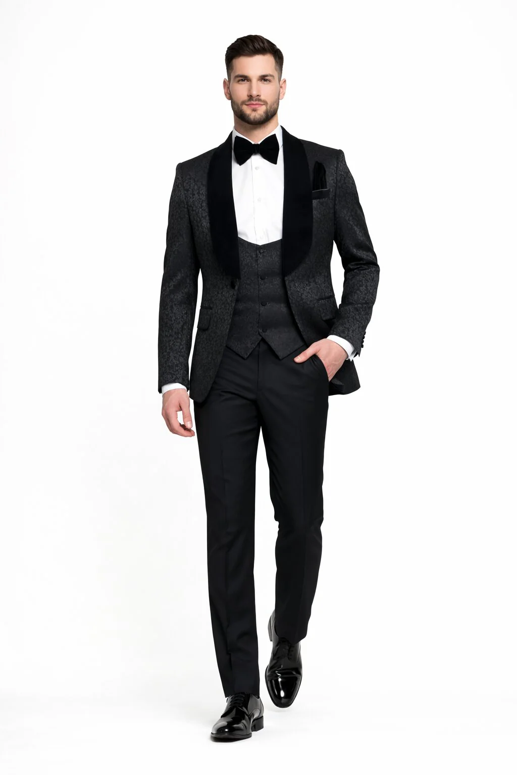 Rossi Man RM1446 – Classic 3-Piece Smoking Style Tuxedo Suit for Men - Image 5