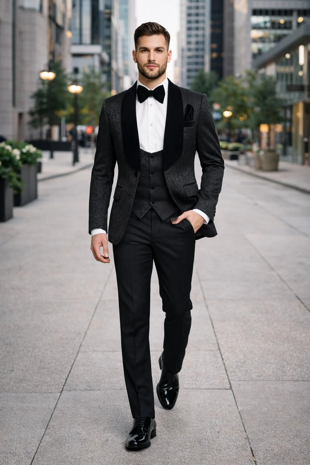 Rossi Man RM1446 – Classic 3-Piece Smoking Style Tuxedo Suit for Men - Image 7