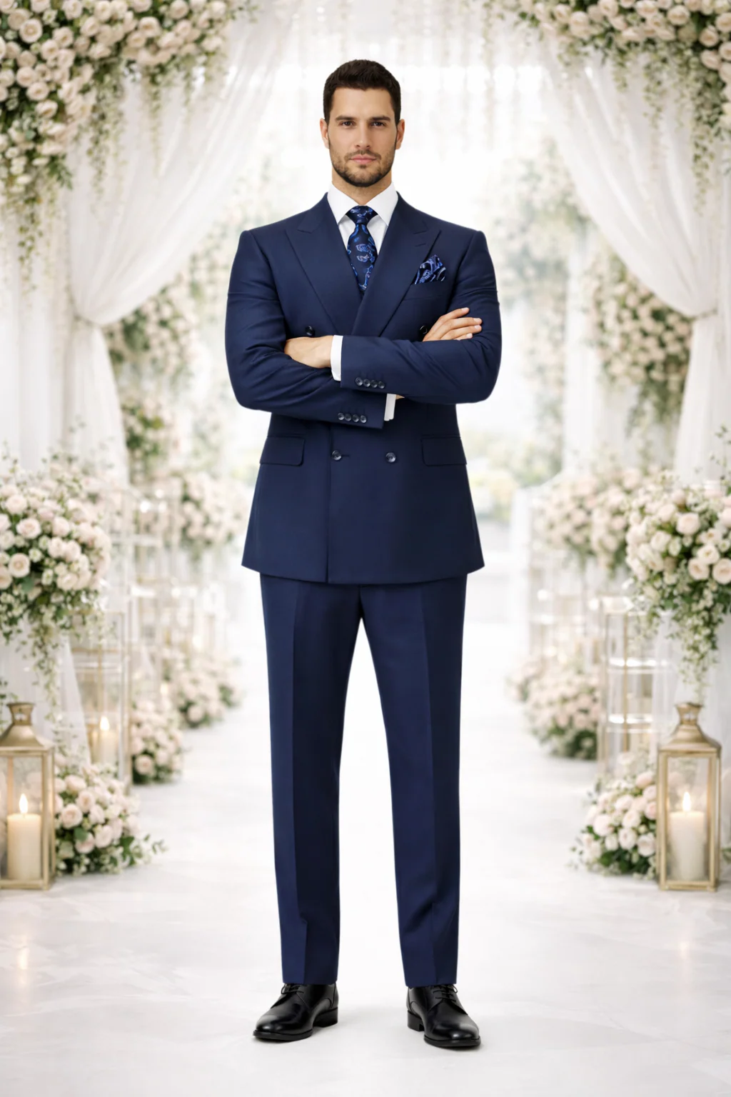 Rossiman Men's Blue Slim Fit Suit – Modern Tailored Formalwear - Image 6