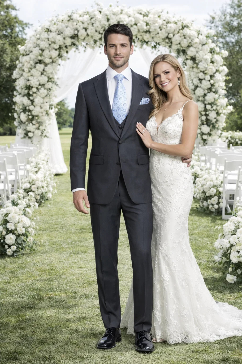 Rossiman Men's Dark Gray Slim Fit Suit – 3-Piece Vested Set with Flat Front Pants - Image 7