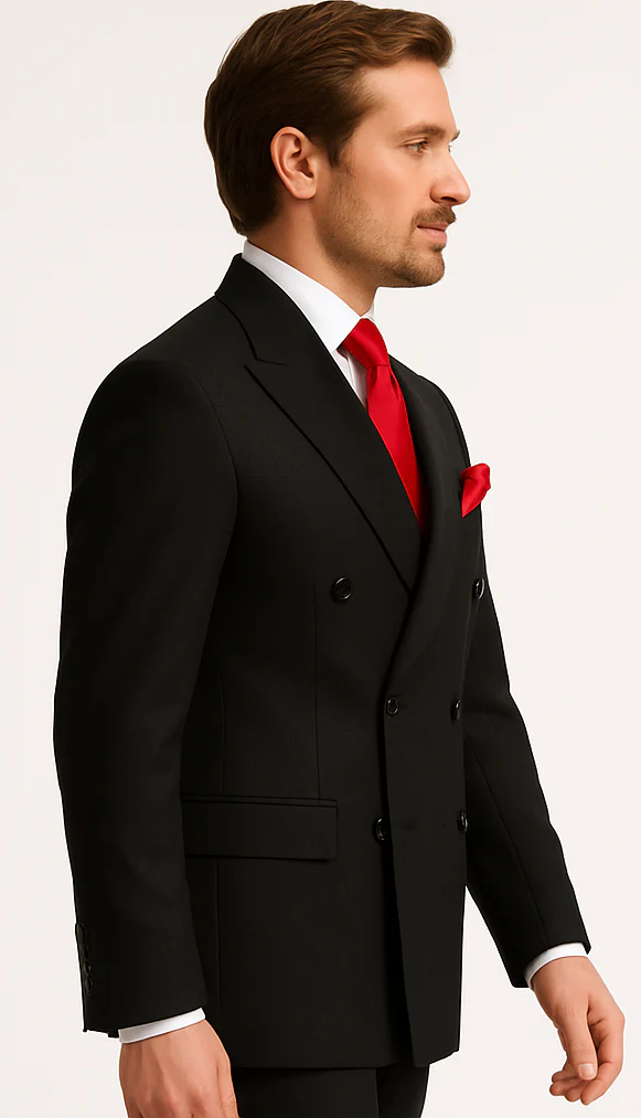 Rossiman Men’s Formal Black Slim Fit Suit – 3-Piece with Stylish Vest & Trousers - Image 5