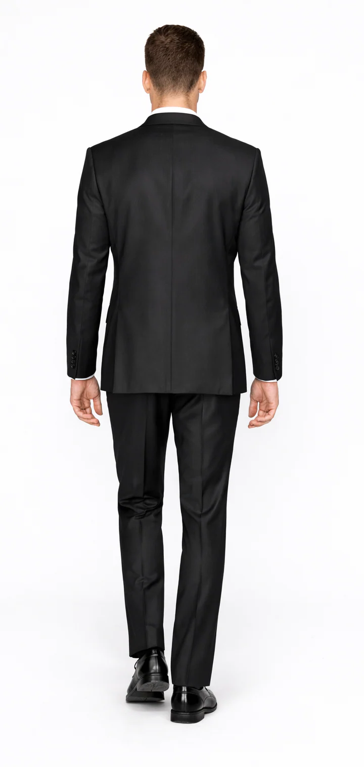 Rossiman Men's Slim Fit Gray Wool Suit β 1-Button Peak Lapel Jacket & Tapered Low-Rise Pants - Image 2