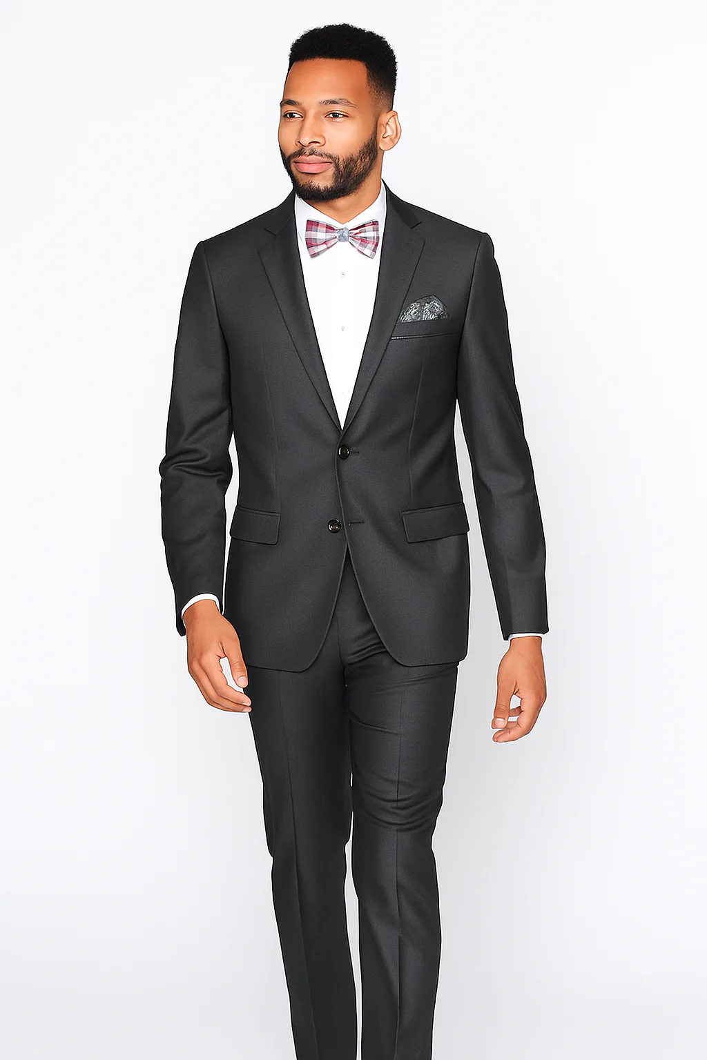 Rossiman Men's Slim Fit Gray Wool Suit β 1-Button Peak Lapel Jacket & Tapered Low-Rise Pants - Image 9